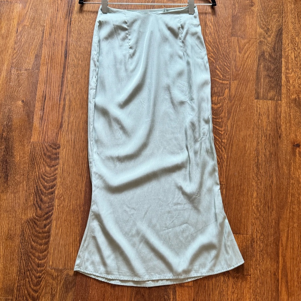 Sage green Princess Polly midi skirt